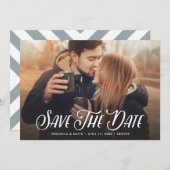 Save The Date Élégante Photo manuscrite Enregistrer La Date (Devant / Derrière)