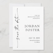 Save The Date Élégante photo minimaliste de graduation (Devant)