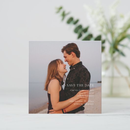 Save The Date Élégante photo simple (Debout devant)