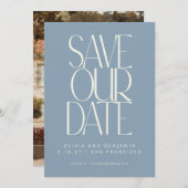Save The Date Élégante Photo Simple Moderne Tendance Poussiéreux (Devant / Derrière)