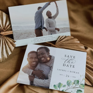 Save The Date Élégante Photo Verdure Enregistrer La Date