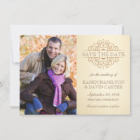 Élégante photo Vintage Enregistrer la date Annonce