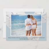 Save The Date Elégante Plage Bleu Dusty Dollars de Sable Blanc P (Dos)