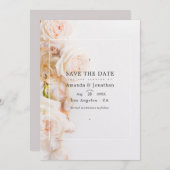 Save The Date Elégante Plage Florale Mariage Photo (Devant / Derrière)