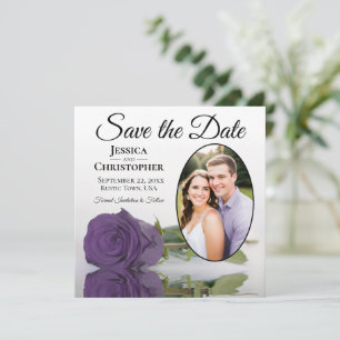 Save The Date Élégante Rose Violette Améthyste et Mariage de Pho