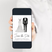 Save The Date Elégante teinte d'eau de Tuxedo Gown