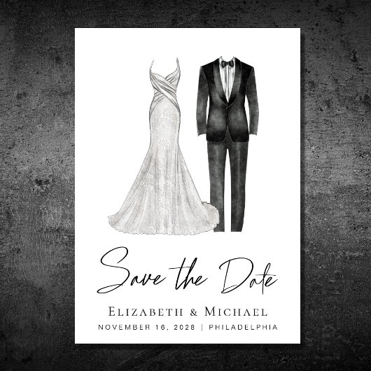 Save The Date Elégante teinte d'eau de Tuxedo Gown