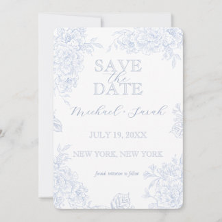 Save The Date Elégante toile florale avec photo plat