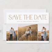 Save The Date Élégante typographie 3 Photo Collage Mariage (Devant)
