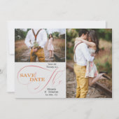 Save The Date Élégante typographie de script 2 Photo Enregistrer (Devant)