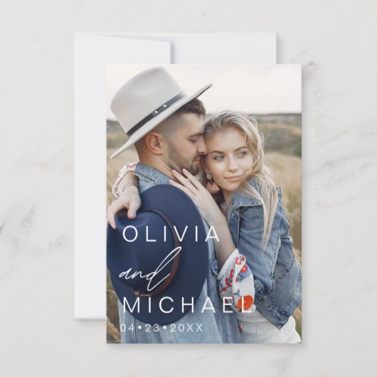 Save The Date Élégante typographie Enregistrer la date Photo Min (Devant)