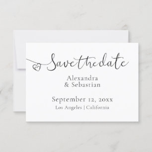 Save The Date Elégante Typographie Mariage Coeur Enregistrer La 