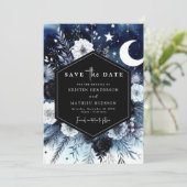 Save The Date Élégante typographie Moonlit Mariage (Debout devant)