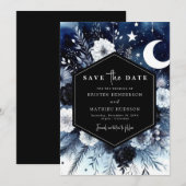 Save The Date Élégante typographie Moonlit Mariage (Devant / Derrière)
