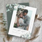 Save The Date Elégante verdure Eucalyptus Mariage Photo QR Code