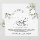 Save The Date Élégante verdure, mariage virtuel en ligne unique (Devant / Derrière)