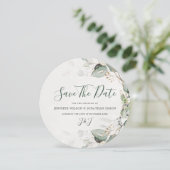 Save The Date Élégante verdure Rustique Eucalyptus Floral (Debout devant)