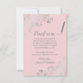 Save The Date Élégantes Boucles Argentées & Photo sur Mariage Ro (Dos)