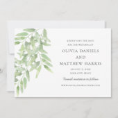 Save The Date Élégantes Branches D'Olivier. Mariage simple botan (Devant)