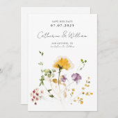 Save The Date Élégantes Fleurs de Jardin (Devant / Derrière)