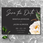 Save The Date Élégantes Pivoines Blanches Modernes sur Mariage N
