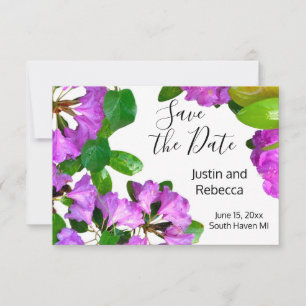 Save The Date Elégants fleurs roses azalées roses