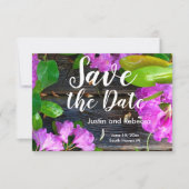 Save The Date Elégants fleurs roses azalées roses (Devant)