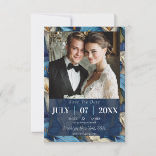 Save The Date Élégants lys calla bleus charment un mariage rusti