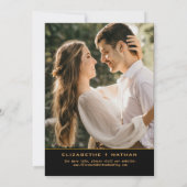 Save The Date Élégants oiseaux floraux noir et or sur mesure (Dos)