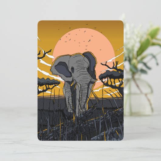 Save The Date Eléphant africain (Debout devant)