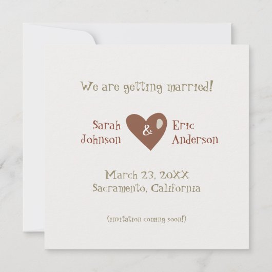 Save The Date Eléphants mignons - Enregistrer l'invitation Date (Dos)