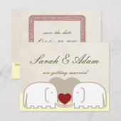 Save The Date éléphants rangent la date (Devant / Derrière)