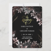 Save The Date Elgant Gothique Rouille Noir Roses (Devant)