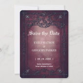 Save The Date Elgant Gothique Turquoise Rouille encadrée Enregis (Devant)