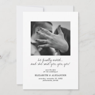 Save The Date Elle a dit oui Annonce de mariage moderne