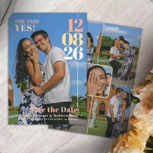 Save The Date Elle a dit oui mariage date fiançailles photos été
