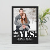 Save The Date Elle a dit oui Photo Annonce de fiançailles (Debout devant)