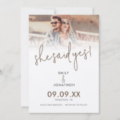 Save The Date Elle A Dit Oui Script Photo QR Code (Devant)