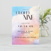 Save The Date Elle est sur un nuage Pastel Mariage et Baby Showe (Debout devant)