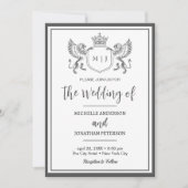 Save The Date Emblème de la Couronne royale Lions Monogramme Mar (Devant)