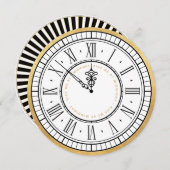 Save The Date Embrasse-moi à minuit | Horloge Nouvel An Invitati (Devant / Derrière)