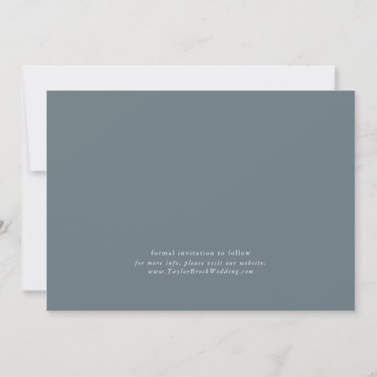 Save The Date EMELIA 2 Photo Simple Boho Nuit Sombre Mariage Ble (Dos)