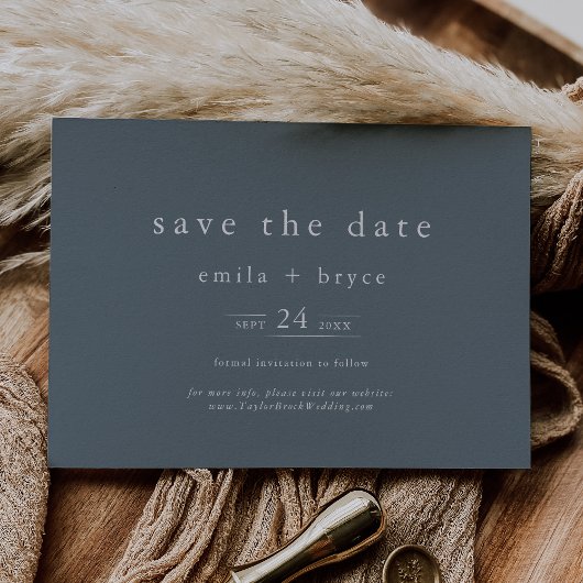 Save The Date EMELIA Marine Rustic Minimal Dusty Mariage Boho bl