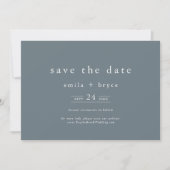 Save The Date EMELIA Marine Rustic Minimal Dusty Mariage Boho bl (Devant)