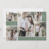 Save The Date EMELIA Multi Photo Simple Boho Sage Rustique Maria (Devant)