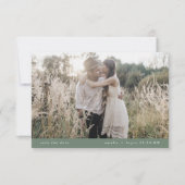 Save The Date EMELIA Photo Simple Sage Green Boho Rustique Maria (Devant)