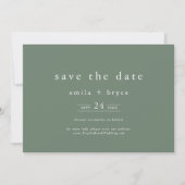 Save The Date EMELIA Woodland Nature Sage Green Forest Mariage (Devant)
