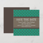 Save The Date Emerald Fancy Lattice Enregistrer la date Invitati (Devant / Derrière)