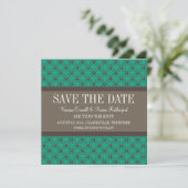 Save The Date Emerald Fancy Lattice Enregistrer la date Invitati (Debout devant)