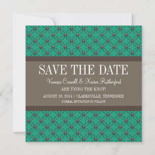 Save The Date Emerald Fancy Lattice Enregistrer la date Invitati